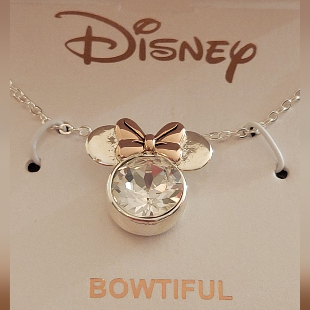 NIB Disney Minnie Mouse Bowtiful Necklace Pendant By LA Rocks Box Gift
